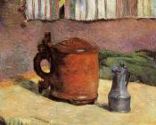 保罗 高更 : Still Life, Clay Jug and Iron Mug